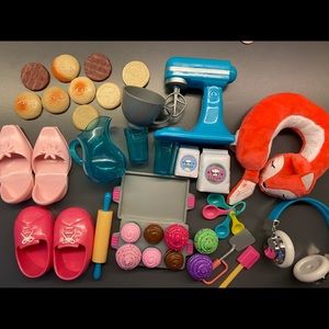 My Life As Brand & Our Generation 18 inch Doll Accessories - food lot,baking set